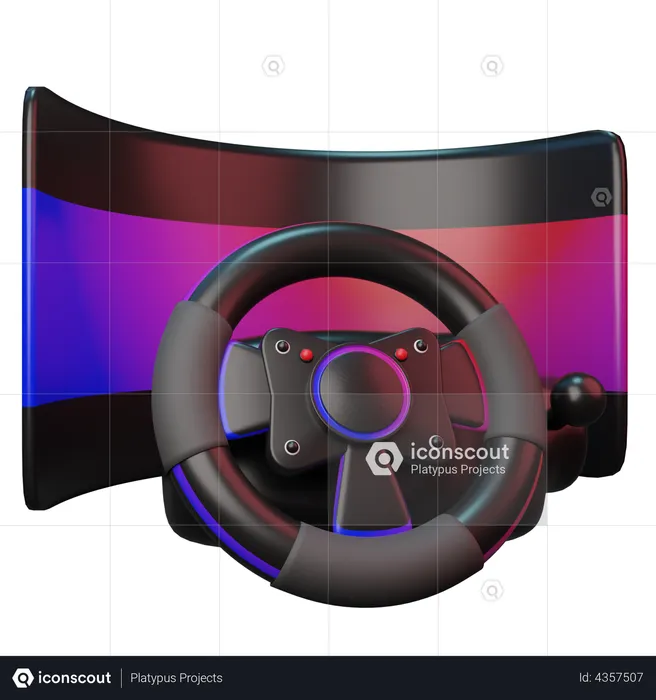VR gaming steering  3D Illustration