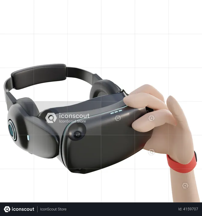 Vr Goggle with hand  3D Icon