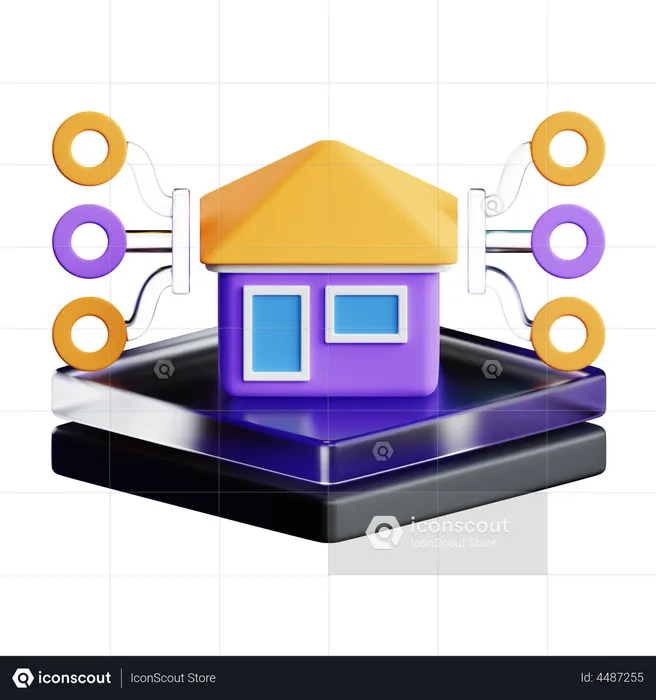 VR Home Network  3D Icon