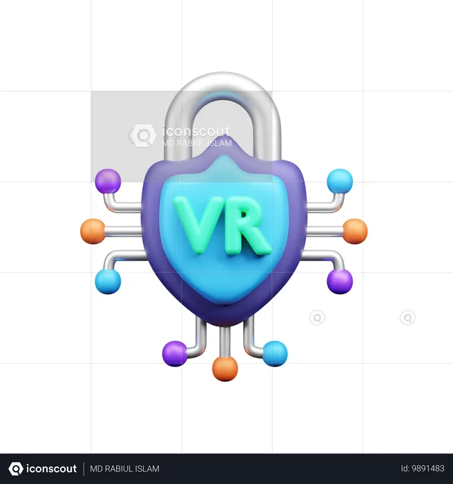 VR-Sicherheit  3D Icon