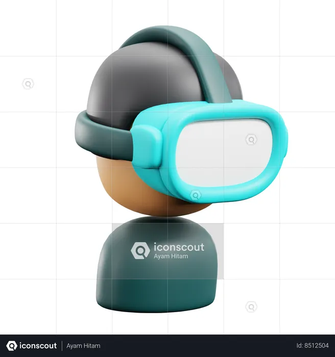 Usuário de realidade virtual  3D Icon