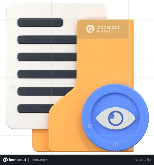 Vue du dossier avec le signe de l'œil  3D Icon