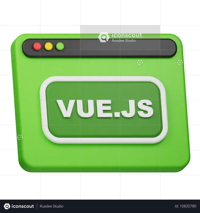 Vue JS Website  3D Icon