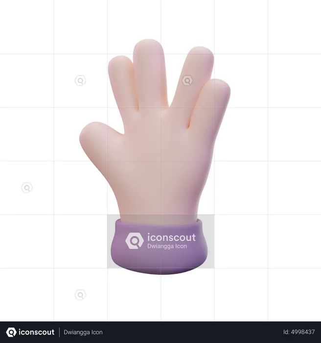Vulcan Hand Gesture  3D Icon