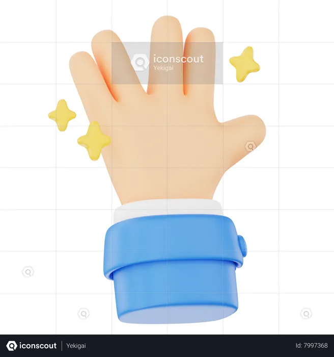 Vulcan Salute Hand Gesture  3D Icon