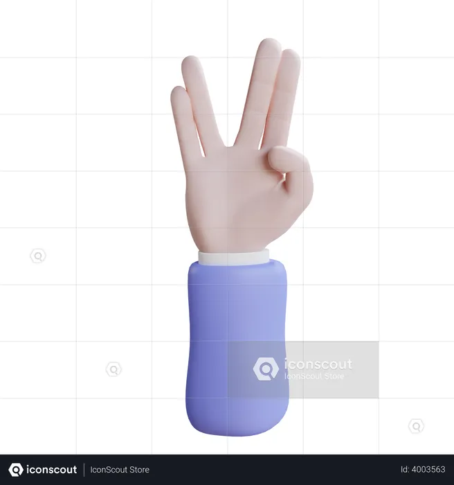 Vulcan salute hand gesture  3D Icon