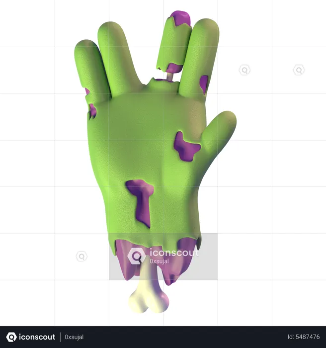 Vulcan Salute Zombie Hand  3D Icon