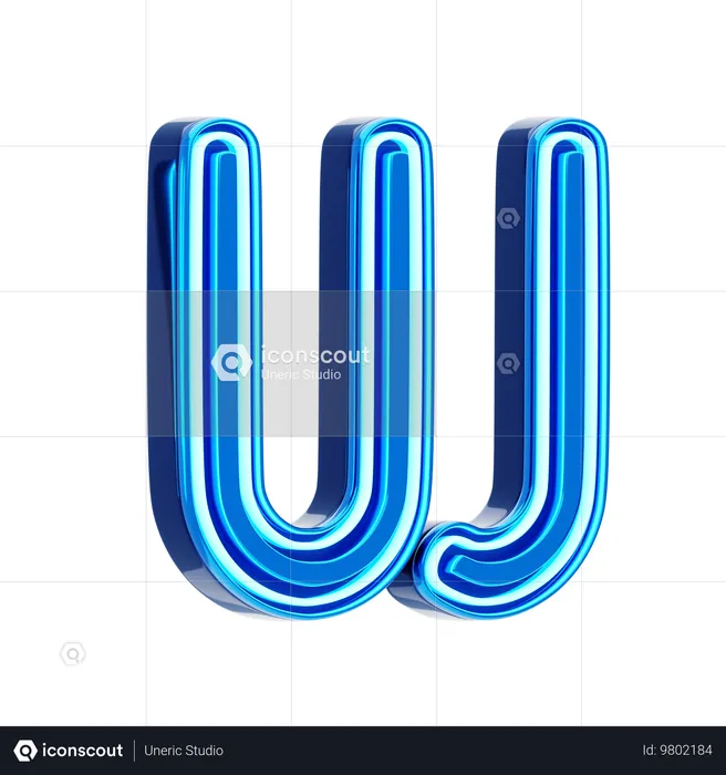 W 편지  3D Icon