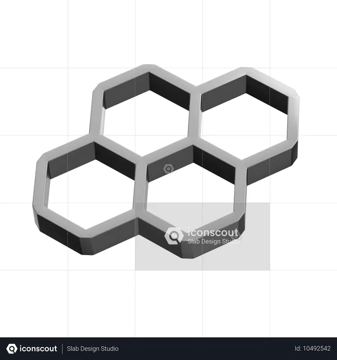 Abstrakte Form der Honigwabe  3D Icon