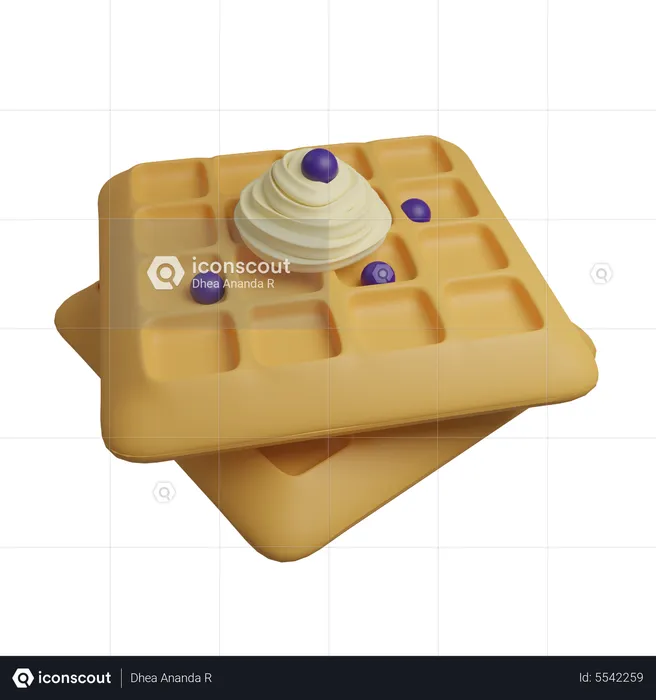 Waffel  3D Icon