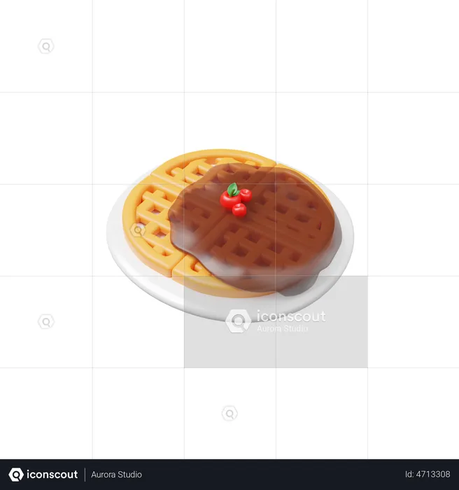 Waffle  3D Illustration