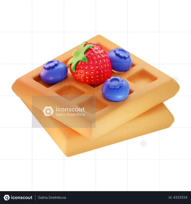 Waffles  3D Illustration