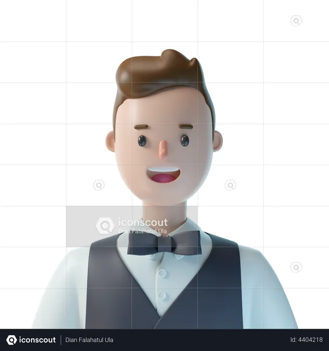 Waiter  3D Illustration