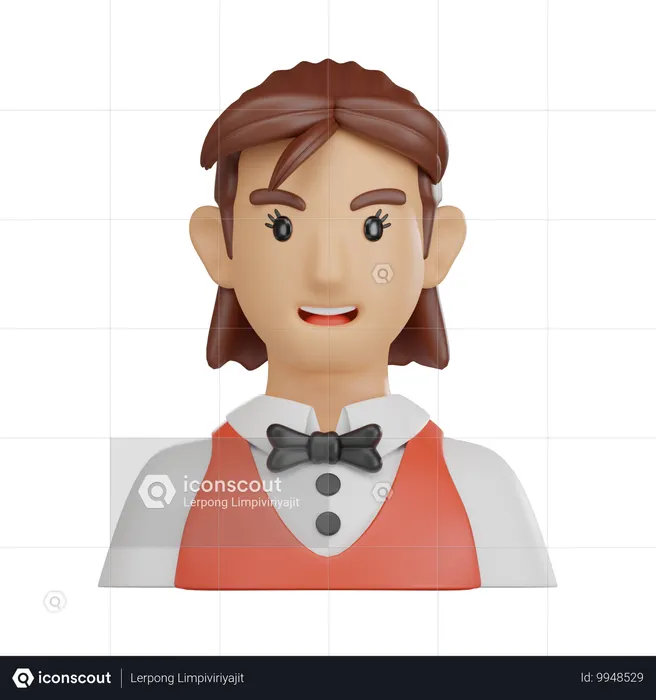 Waitress  3D Icon