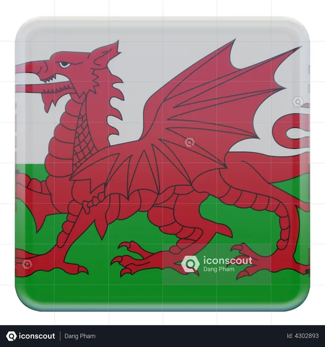 Wales Flag Flag 3D Illustration
