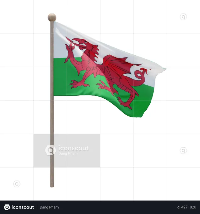 Wales Flagpole Flag 3D Flag
