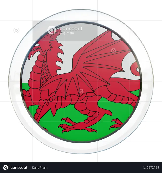 Wales Round Flag Flag 3D Icon