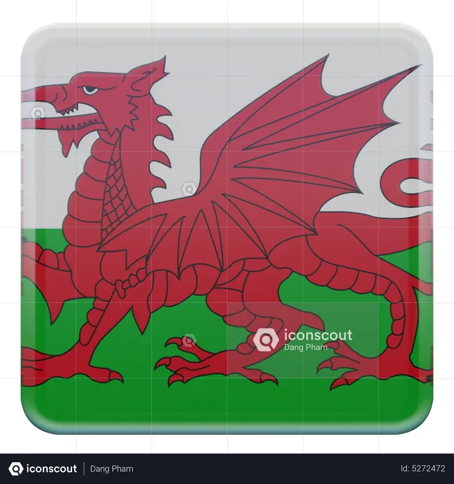 Wales Square Flag Flag 3D Icon