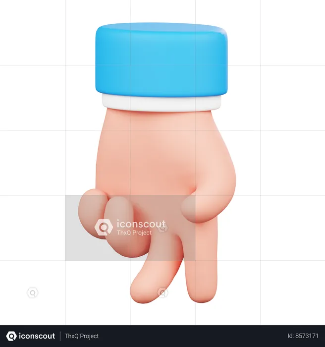 Walk Finger Hand Gesture Emoji 3D Icon