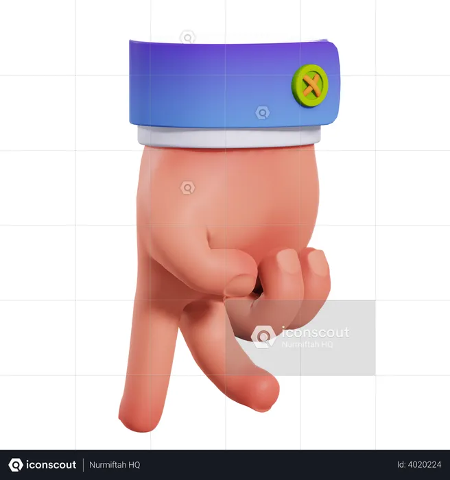 Walk Finger Hand Gesture  3D Illustration