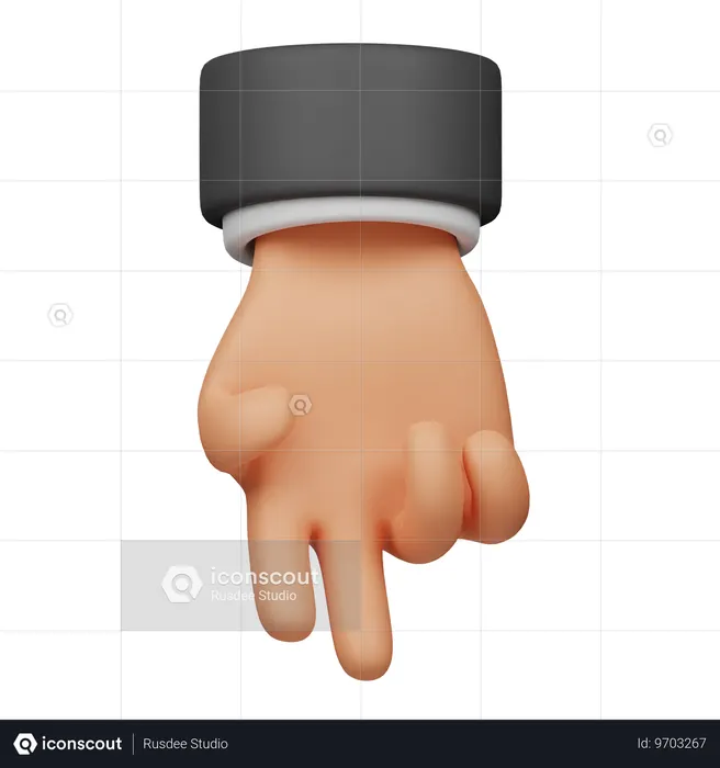 Walk Hand Gesture  3D Icon