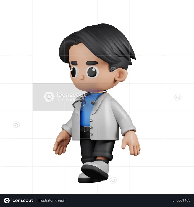 Walking Doctor  3D Illustration