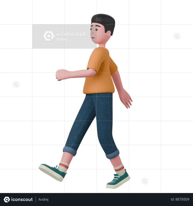 Walking Man  3D Illustration