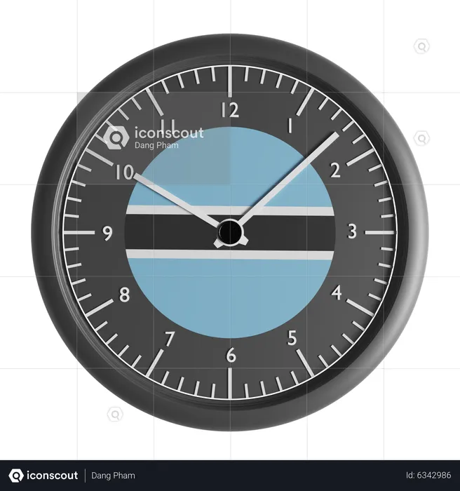 Wall clock with the flag of Botswana  3D Icon