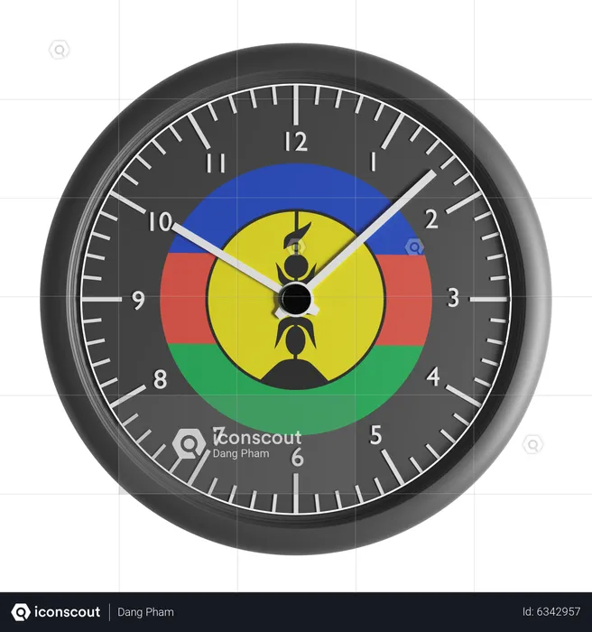 Wall clock with the flag of Flnks  3D Icon