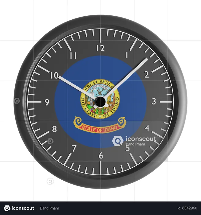 Wall clock with the flag of Idaho  3D Icon