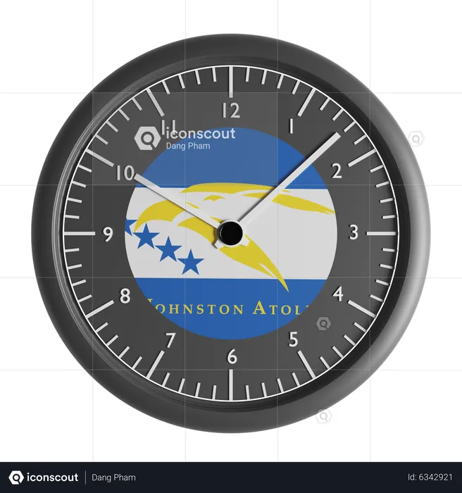 Wall clock with the flag of Johnston Atoll  3D Icon