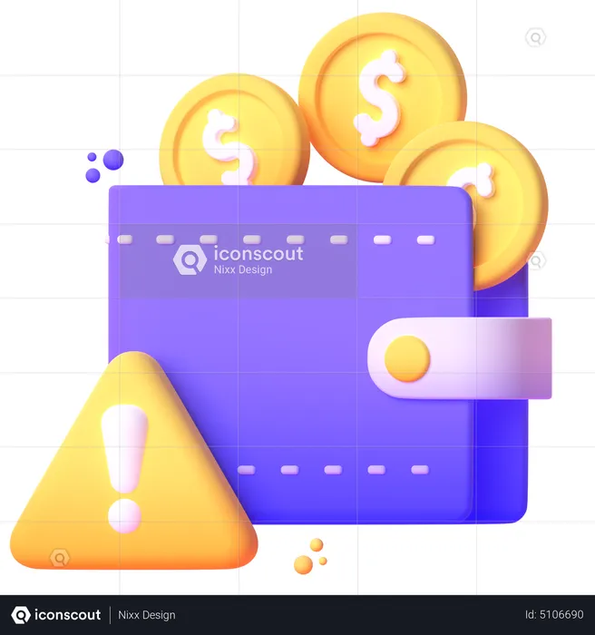 Wallet Alert  3D Icon