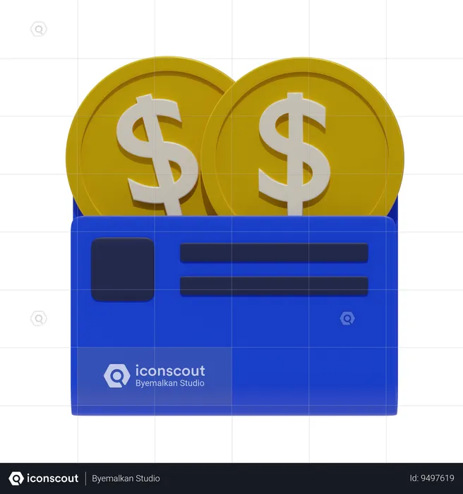 Wallet And Coins  3D Icon