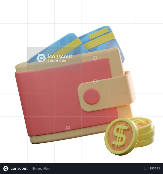 Wallet And Money  3D Illustration