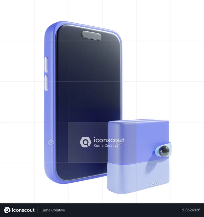 Wallet And Smartphone  3D Icon