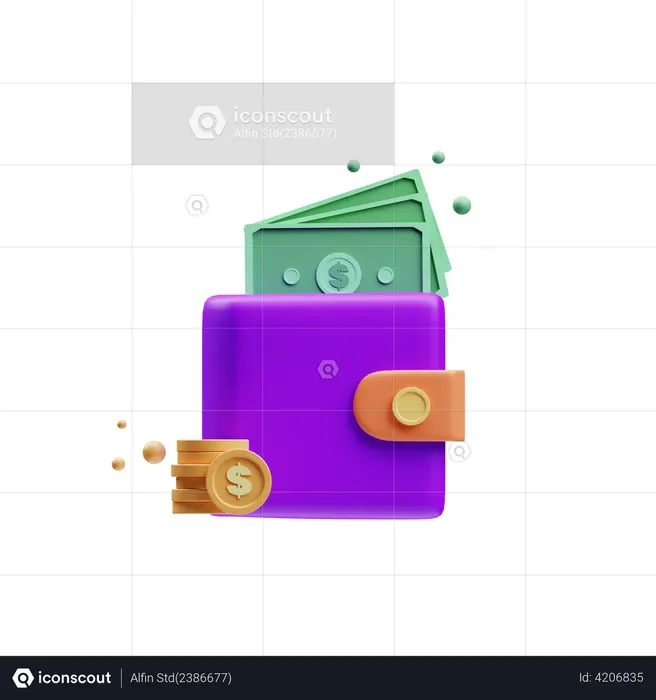 Wallet balance  3D Icon