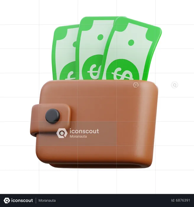 Wallet bills  3D Icon