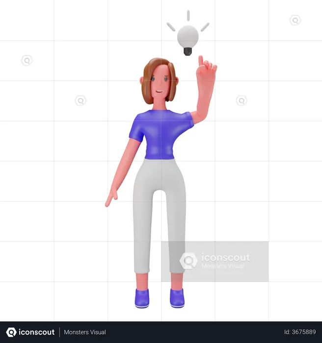 Woman having an idea  3D Illustration