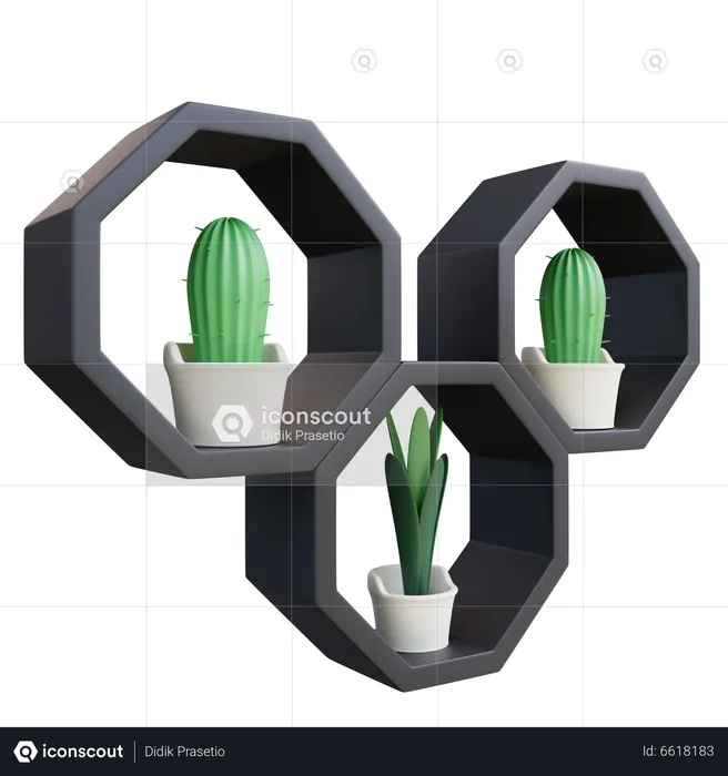 Wandregale  3D Icon