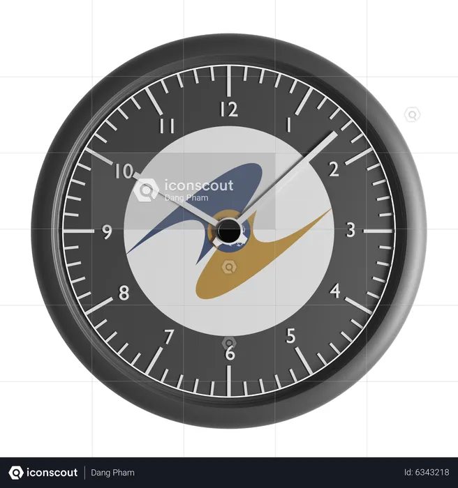 Wanduhr mit der Flagge der Eurasischen Wirtschaftsunion  3D Icon