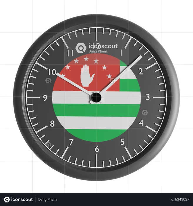 Wanduhr mit der Flagge der Republik Abchasien  3D Icon