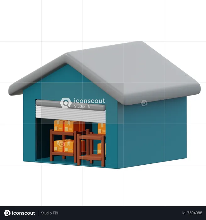 Warehouse  3D Icon