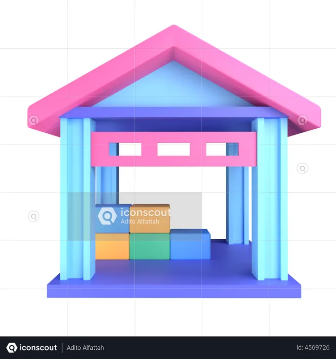 Warehouse Storage  3D Illustration