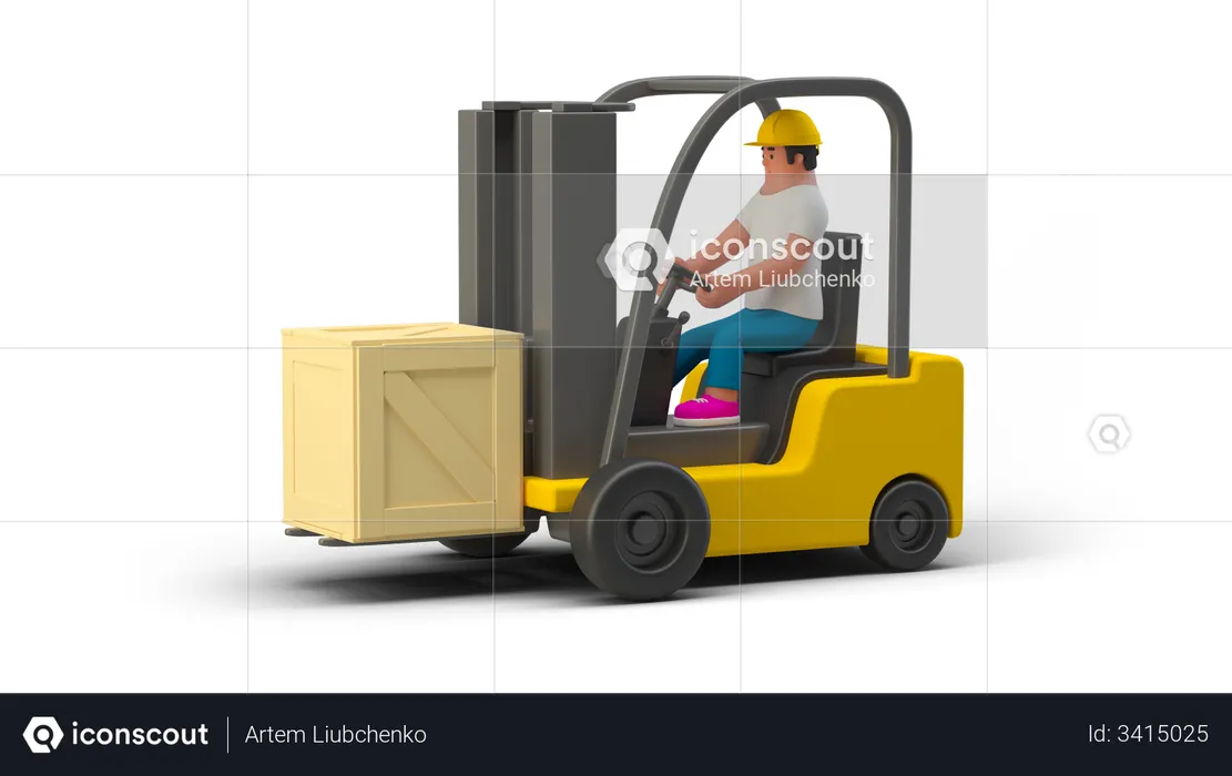 Warehouse Worker  3D Illustration