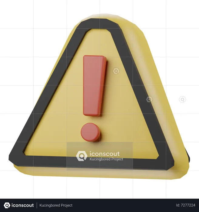 Warning Emoji 3D Icon