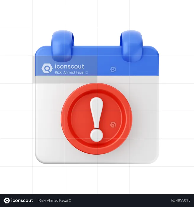 Warning Calendar  3D Icon