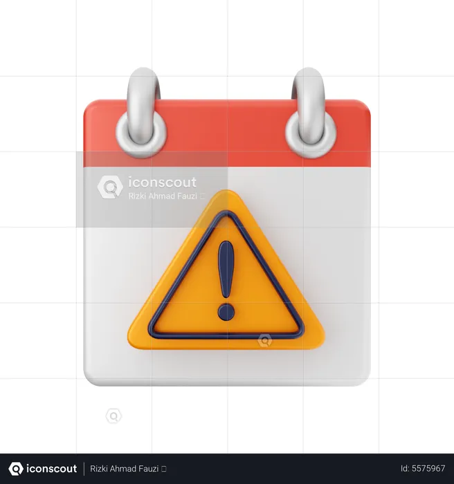 Warning Calendar  3D Icon