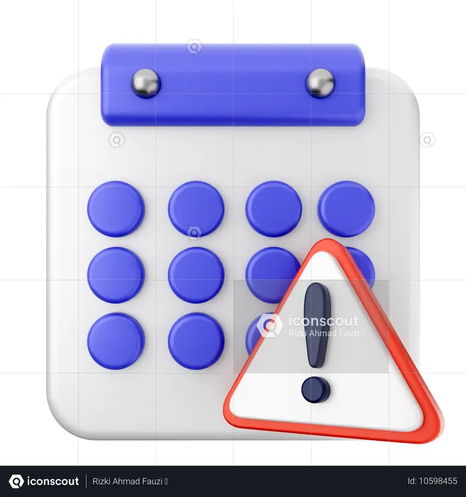 Warning Calendar  3D Icon