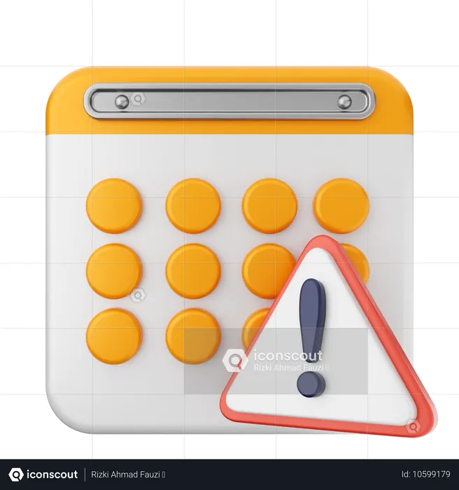 Warning Calendar  3D Icon