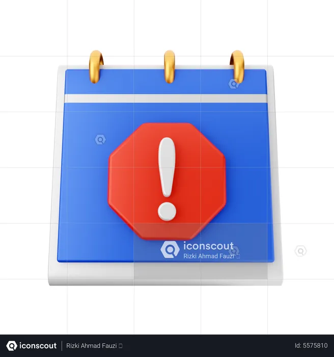 Warning Calendar  3D Icon